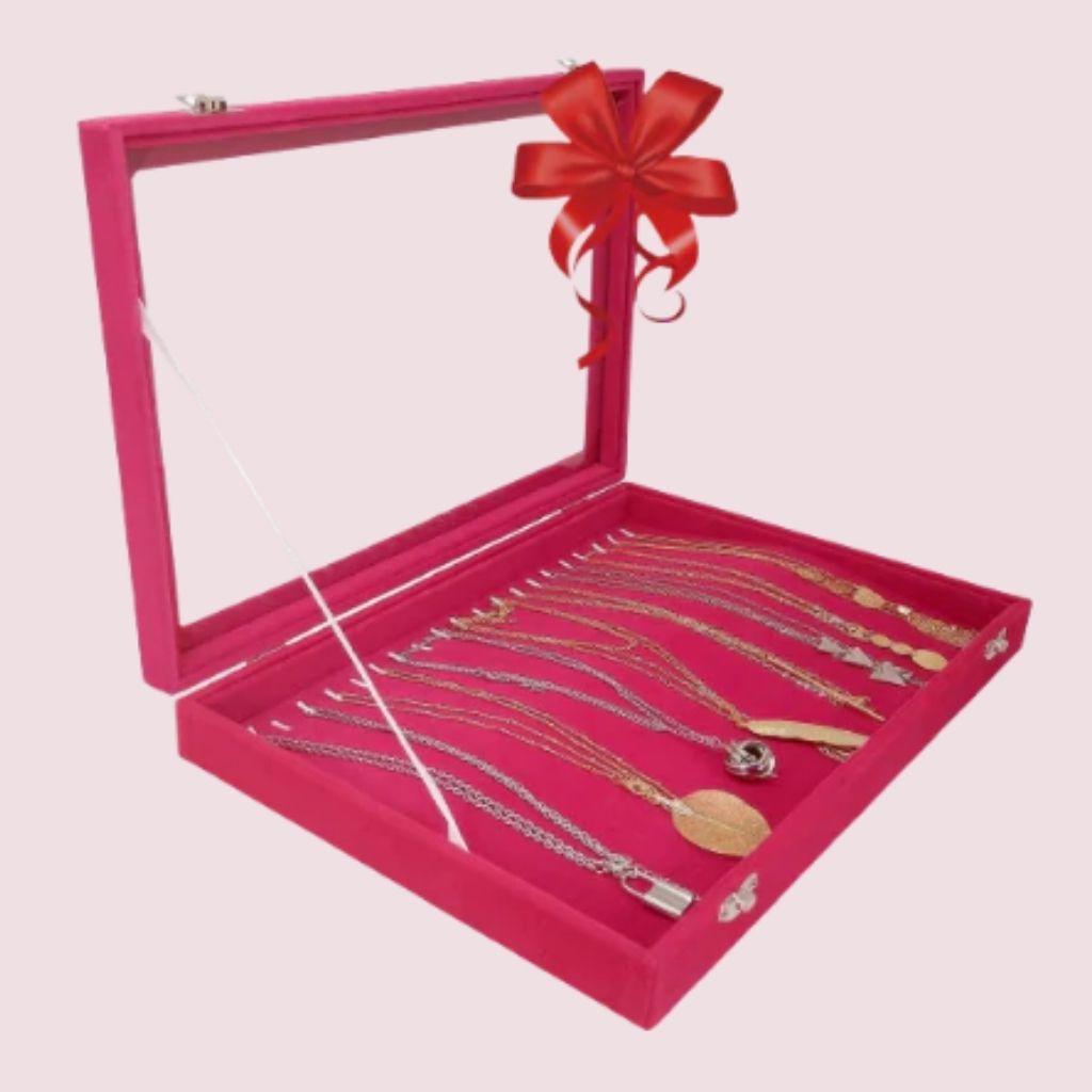 Order this Hivory necklace storage tray that helps you organize your necklace and hand chains. Keep your necklace safely tucked away, and add some charm to your master suite vanity or dresser with this beautiful necklace display tray.