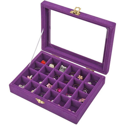 24 Grid Small Jewelry Box for Rings & Earrings