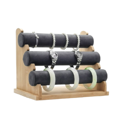 Removable 3 Tier Bamboo Bracelet Display Rack
