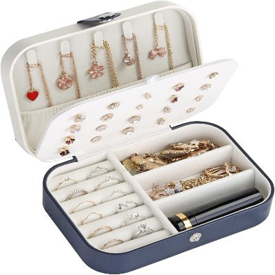 HSR Travel Jewelry Organizer,PU Leather Travel Jewelry Case,Double Layer  Small Jewelry Box for Women Girls,Jewelry Organizer Box for Necklace,Ring,Earring  Multi Jewelry Organizer Vanity Box Price in India - Buy HSR Travel Jewelry