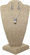2 Pcs Small Burlap Necklace Chain Jewelry Bust Display