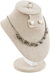 Linen Jewelry Necklace Chain Bust Display Holder Stand