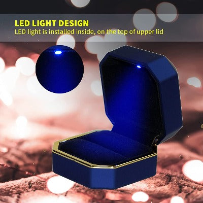Ring Box for Women Girls, Jewelry Boxes with LED Light