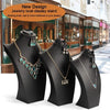 Black Faux Leather Jewelry Bust Display Stands