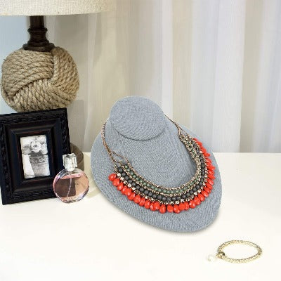 Linen Lay Down Necklace Jewelry Chain Bust Display
