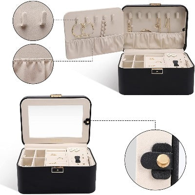 2 Layers PU Leather Jewelry Box