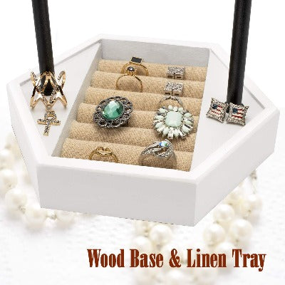 6 Tier Jewelry Holder with Adjustable Height Necklace Holder