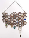 Wood Hanging Jewelry Organizer for Stud Earrings, Necklaces