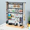 Jewelry Holder Stand with 4 Tier Necklace Holder Wooden Tray