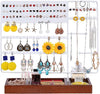 6 Tier Multifunctional Jewelry Display Stand with Wooden Storage Tray