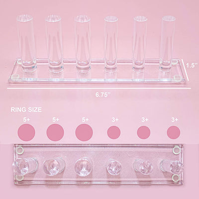 6 Rod Clear Acrylic Ring Holder Jewelry Stand