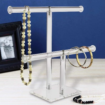 GemeShou Velvet necklace display for selling, White jewelry necklace  organizer, Small bust jewelry stand【White-Height 9.45 inch】