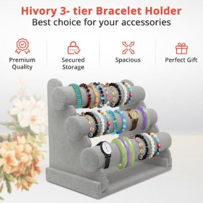 Bracelets, Bangles & Scrunchies Organizer Stand (3 Tiers) - Hivory