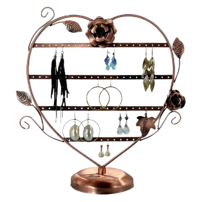 JAZUIHA Earring Display Stand,Earrings Holder Organizer and Earring Tree  with100 Holes,5 Tier Jewelry Organizer rack of Wooden Base Storing Earrings