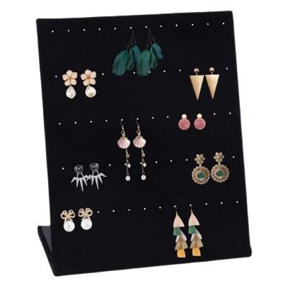 Black Velvet 30 Pair Earrings Display Holder Organizer