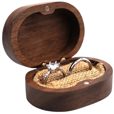 Oirlv Wooden Ring Box Organizer with Removable Cover Wooden
