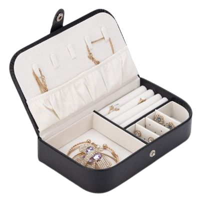 PU Leather Small Portable Travel Jewelry Case