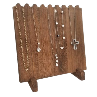 Wooden Plank Necklace Jewelry Display Stand for 8 Necklaces