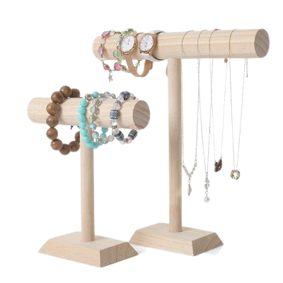 Wooden Bracelet Chain Watch T-Bar Rack