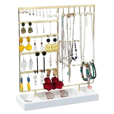 5-Tier Ear Stud Holder with Wooden Tray