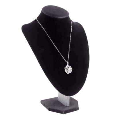 3D Black Velvet Necklace Jewelry Display