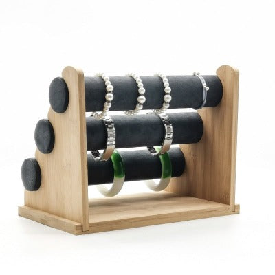 Removable 3 Tier Bamboo Bracelet Display Rack