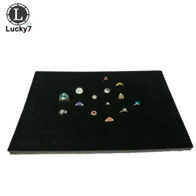 100 Slot Black Velvet Sponge Ring Display Tray