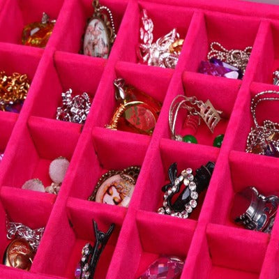 Hivory Velvet Earring Jewelry Box 24 Grid Small Jewelry Earring