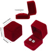 4 Pieces Velvet Ring & Earring Box