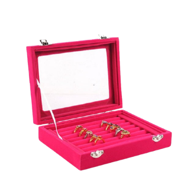 REHTRAD Jewelry Ring Display Box Velvet Fabric Glass Tray Holder Storage Box  Organizer Earring box Vanity Box Price in India - Buy REHTRAD Jewelry Ring  Display Box Velvet Fabric Glass Tray Holder