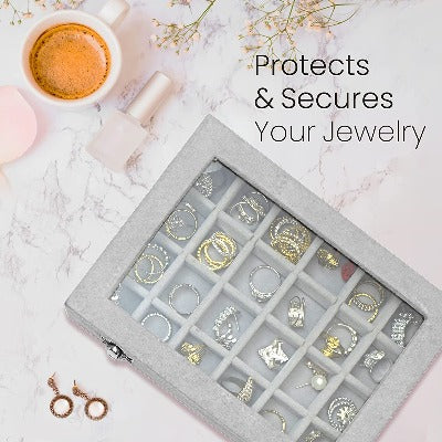 24 Grid Jewelry Box for Rings & Earrings