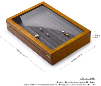 wooden display box with glass top