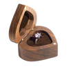 Heart Shaped Walnut Wood Ring Box
